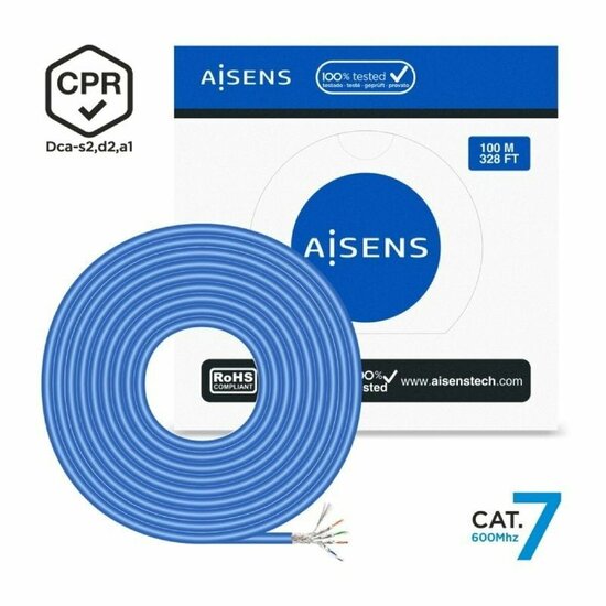 Cat7 FTP kabel Aisens AWG23 Blauw 100 m 2