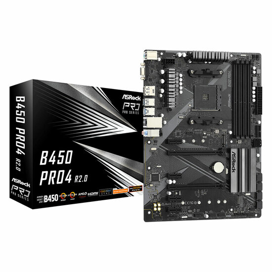 Moederbord ASRock B450 Pro4 R2.0 AMD B450 AMD AM4 2