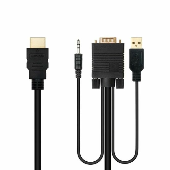 Adapter HDMI naar VGA met Audio NANOCABLE 10.15.4350 1,8 m Zwart 4