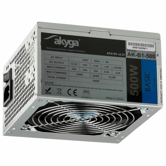 Voedingsbron Akyga AK-B1-500 500 W RoHS CE Bekabeld ATX 3