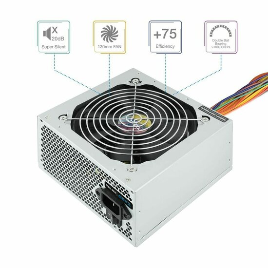 Voedingsbron TooQ TQAPOLO-500SP ATX 500 W 500W 2