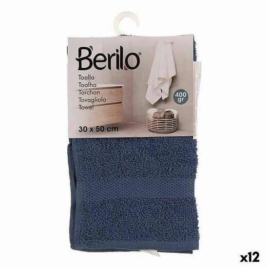 Badhanddoek 30 x 0,5 x 50 cm Blauw (12 Stuks) 1