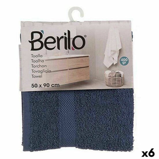 Badhanddoek 50 x 0,5 x 90 cm Blauw (6 Stuks) 1