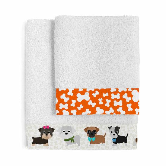 Handdoekenset HappyFriday Mr Fox Dogs Multicolour 2 Onderdelen 1