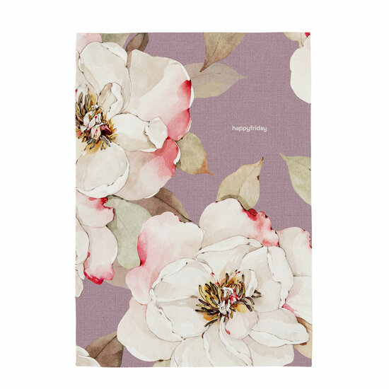 Keukendoek HappyFriday White Peonies Multicolour 70 x 50 cm (2 Stuks) 2