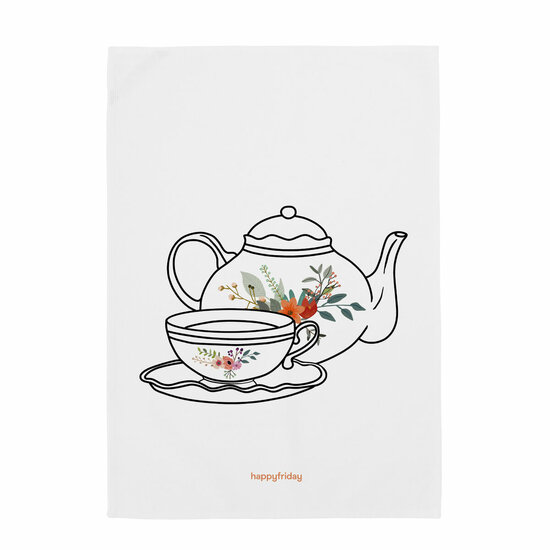 Keukendoek HappyFriday Time To Tea Multicolour 70 x 50 cm (2 Stuks) 2