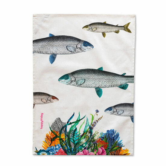 Keukendoek HappyFriday Fish Multicolour 70 x 50 cm (2 Stuks) 2