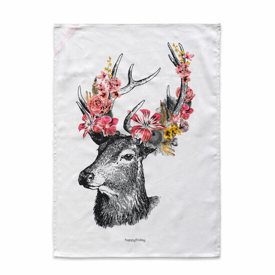 Keukendoek HappyFriday Reindeer Multicolour 70 x 50 cm (2 Stuks) 3