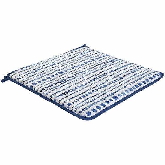 Stoelkussen Home ESPRIT Blauw Wit 38 x 38 x 2 cm 1