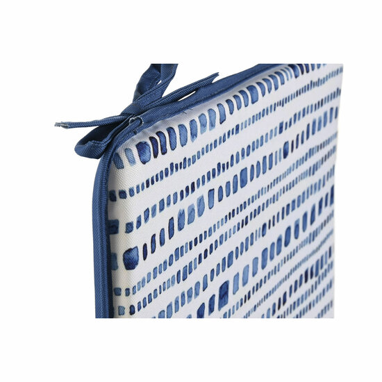 Stoelkussen Home ESPRIT Blauw Wit 38 x 38 x 2 cm 2