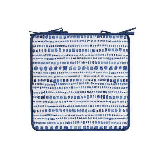 Stoelkussen Home ESPRIT Blauw Wit 38 x 38 x 2 cm 4