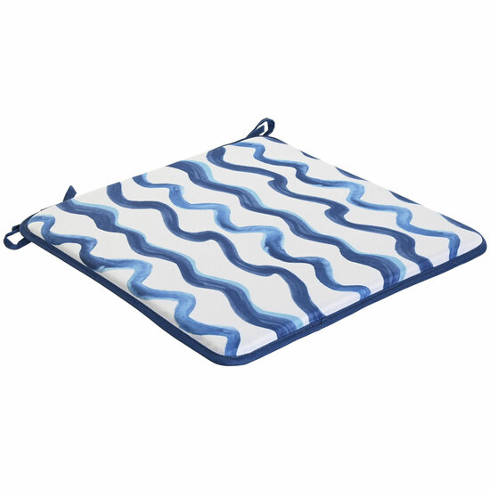 Stoelkussen Home ESPRIT Blauw Wit 38 x 38 x 2 cm 1