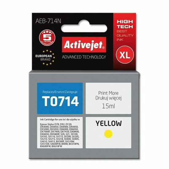 Originele inktcartridge Activejet AE-801N Geel 1