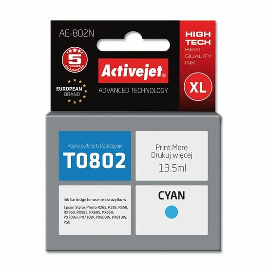 Originele inktcartridge Activejet AE-802N Cyaan 1