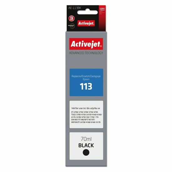 Originele inktcartridge Activejet AE-113Bk Zwart 1