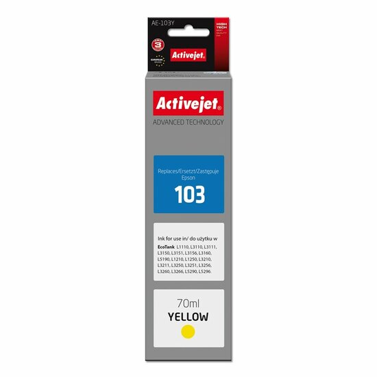 Originele inktcartridge Activejet AE-103Y Geel 1