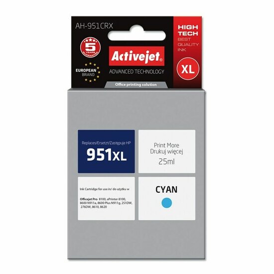 Originele inktcartridge Activejet AH-951CRX Cyaan 1