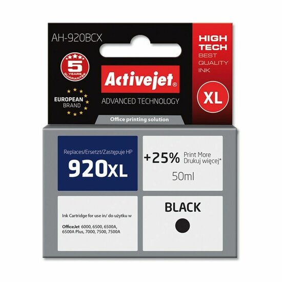 Originele inktcartridge Activejet AH-920BCX Zwart 1