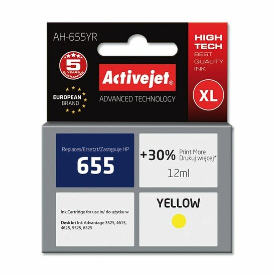 Originele inktcartridge Activejet AH-655YR Geel 1