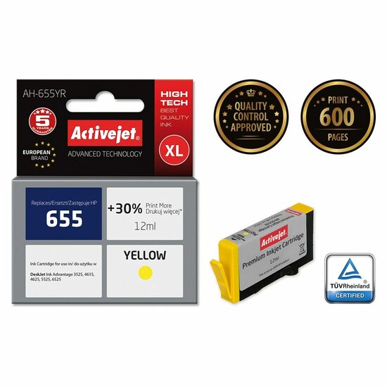 Originele inktcartridge Activejet AH-655YR Geel 2