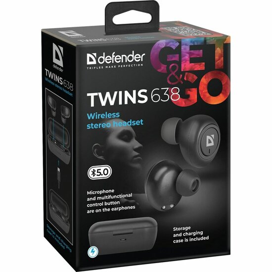 In-ear Bluetooth oordopjes Defender Twins 638 Zwart 5