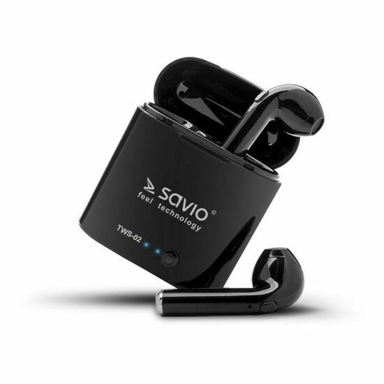 In-ear Bluetooth oordopjes Savio TWS-02 Zwart Grafiet 3