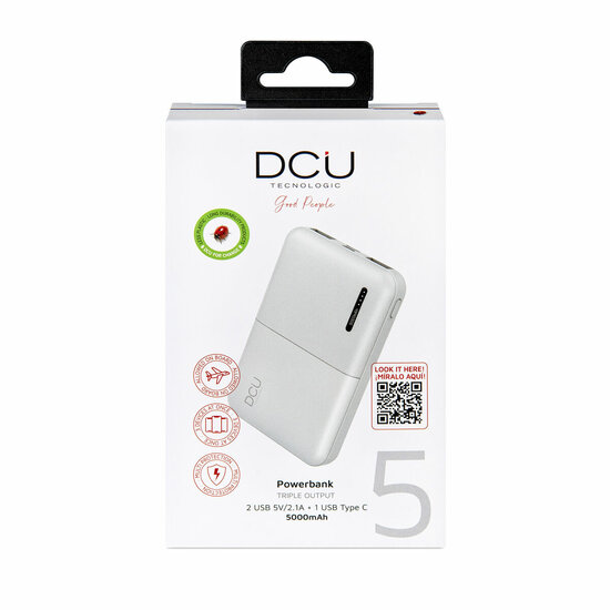 Powerbank DCU 34155002 Wit 5000 mAh 2