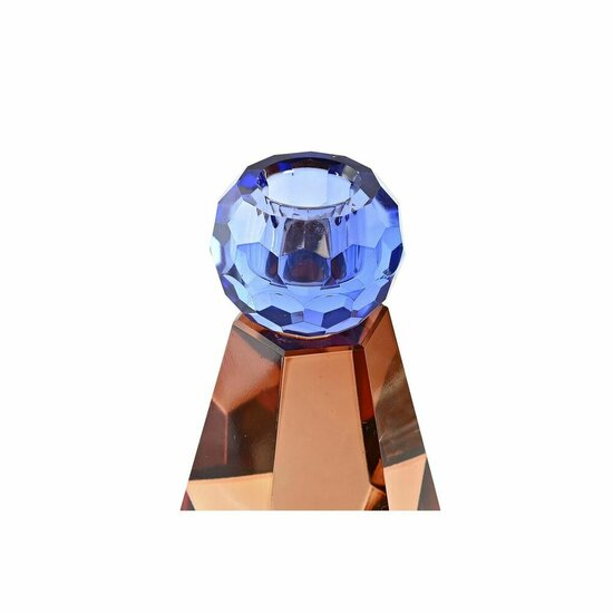 Kaarshouder DKD Home Decor Blauw Amber Tweekleurig Kristal 7 x 7 x 12 cm 2