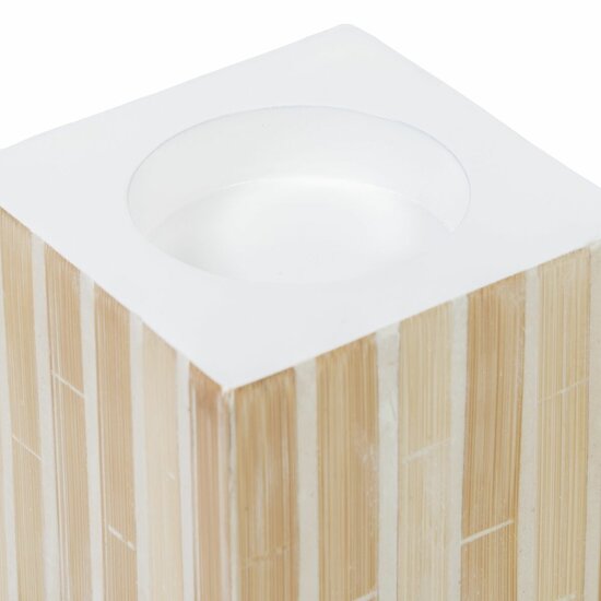 Kaarshouder Beige Bamboe Hout MDF 10,5 x 10,5 x 10,5 cm 3