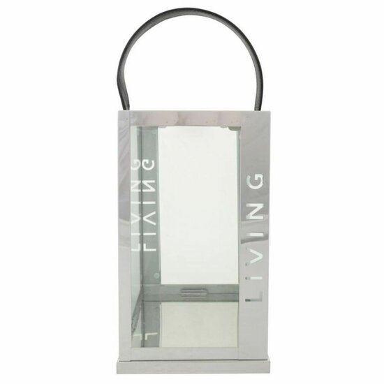 Lantaarn Alexandra House Living Zilver Glas Roestvrij staal 18 x 30 x 18 cm 3