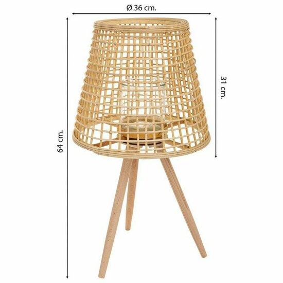 Lantaarn Alexandra House Living Natuurlijk Bamboe Rotan 36 x 64 x 36 cm 3