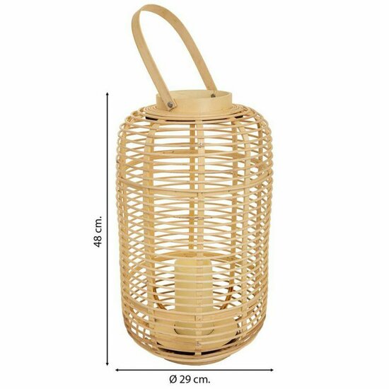 Lantaarn Alexandra House Living Natuurlijk Bamboe Rotan 29 x 48 x 29 cm 3