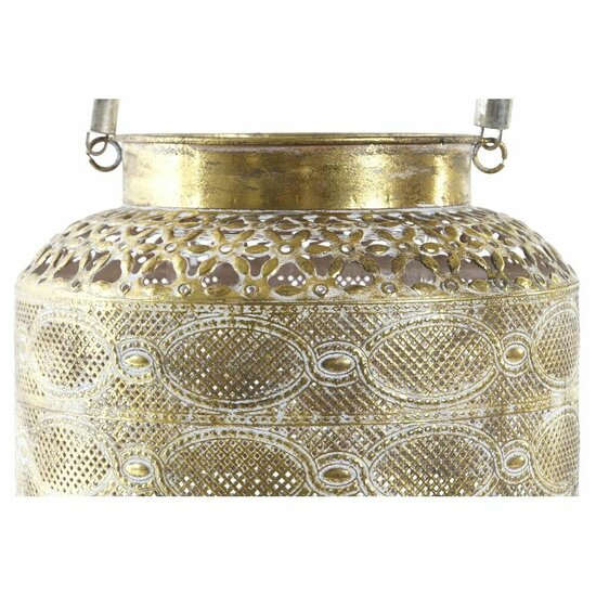 Lantaarn DKD Home Decor 26,5 x 26,5 x 22 cm Verouderde afwerking Kristal Gouden Metaal Arabisch 2