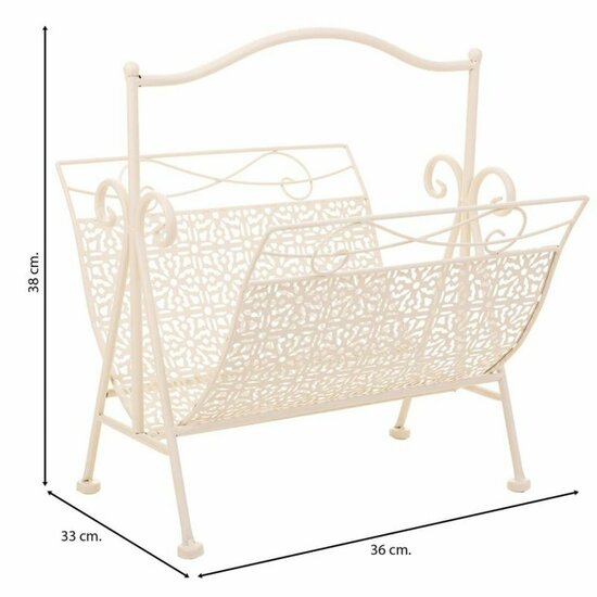 Tijdschriftenrek Alexandra House Living Wit IJzerwerk 36 x 33 x 38 cm 6