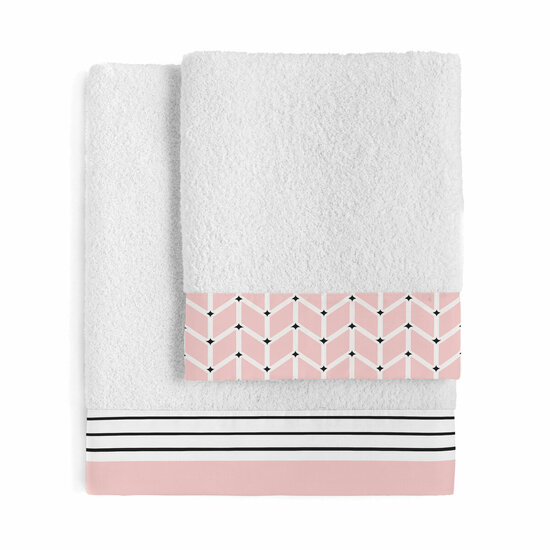 Handdoekenset HappyFriday Blanc Blush Multicolour 2 Onderdelen 1