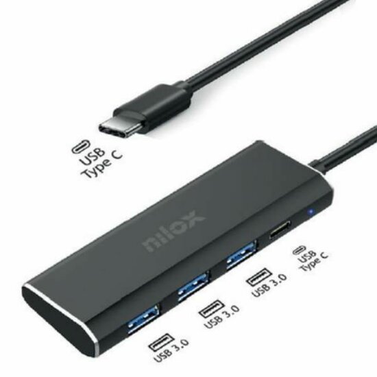 USB-HUB Nilox NXHUBUSBC03 Zwart 1