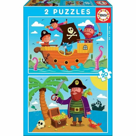 Set van 2 Puzzels Educa 20 Onderdelen Piraten 1