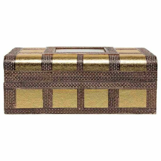 Juwelenkistje Alexandra House Living Gouden Aluminium Hout MDF 20 x 7 x 27 cm 4