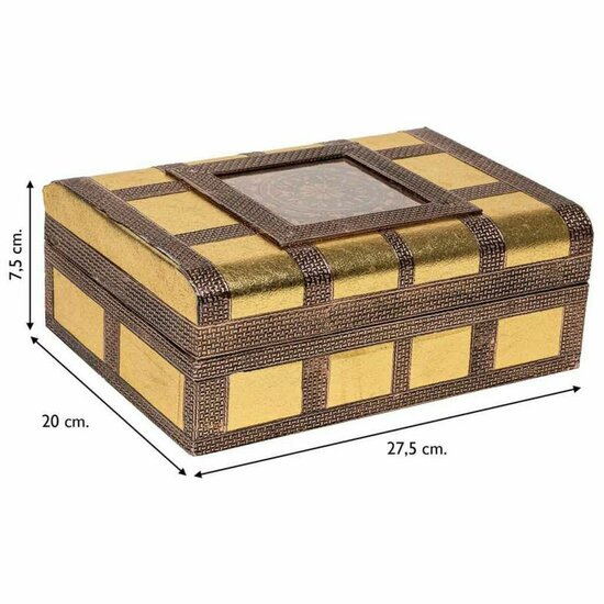 Juwelenkistje Alexandra House Living Gouden Aluminium Hout MDF 20 x 7 x 27 cm 5