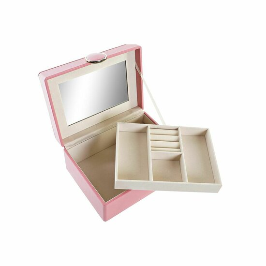 Juwelenkistje DKD Home Decor Roze Hout MDF 17 x 13 x 8,5 cm 1