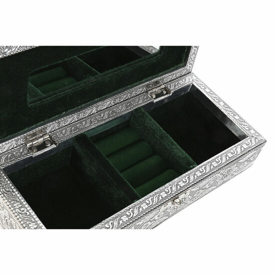 Juwelenkistje Home ESPRIT Groen Zilverkleurig Hout Aluminium 22,5 x 10 x 6,5 cm 2