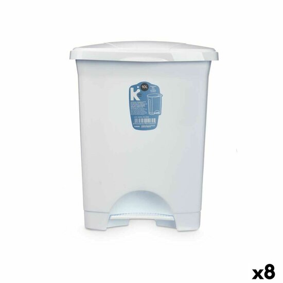 Pedaalemmer Wit Plastic 10 L (8 Stuks) 1