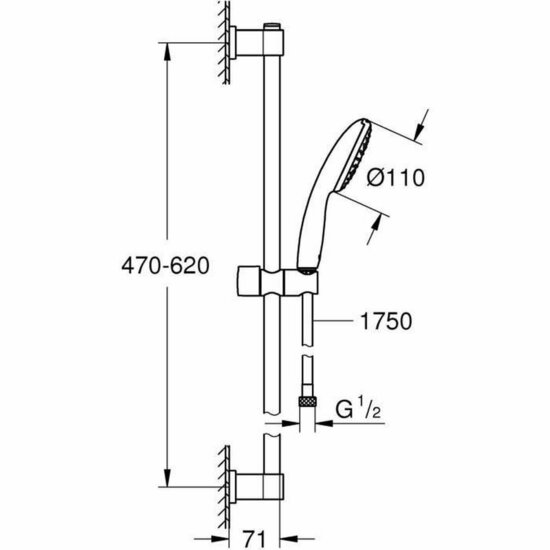 Douchekolom Grohe Vitalio Start 110 Plastic 3