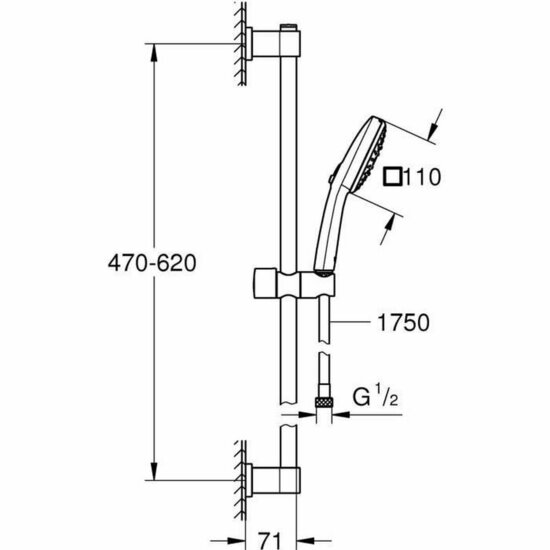 Douchekolom Grohe Vitalio Comfort 110 ABS Plastic 3