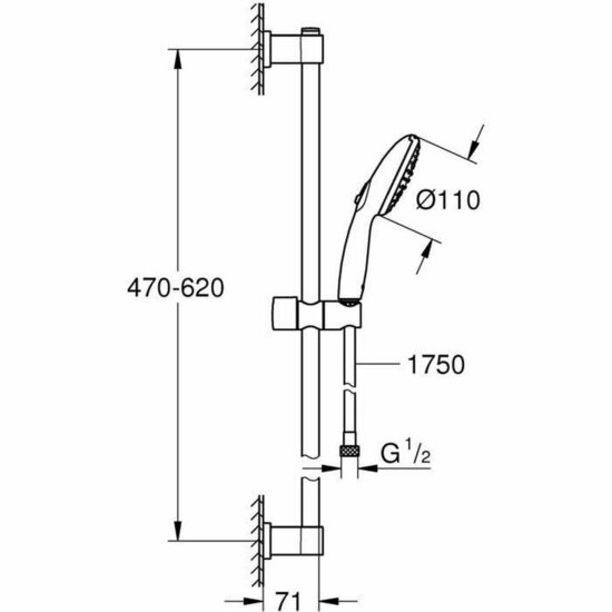 Douchekolom Grohe Vitalio Start 110 Plastic 3