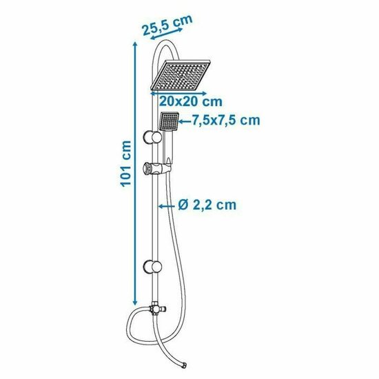 Douchekolom Rousseau Soto Roestvrij staal ABS 150 cm 70 cm 3