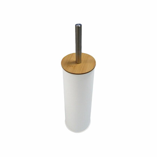 Toiletborstel Versa Wit Metaal Bamboe 38,4 cm 2