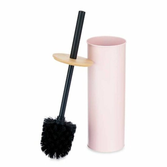 Toiletborstel Roze Metaal Bamboe Plastic 9,5 X 27 X 9,5 cm (6 Stuks) 2