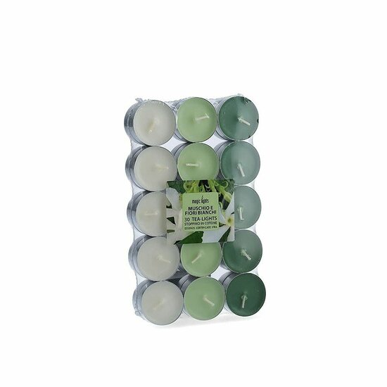 Geurkaarsen Magic Lights Witte bloemen (30 Stuks) 1