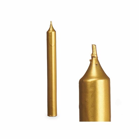 Kaarsenset 2 x 2 x 15 cm Gouden (12 Stuks) 2